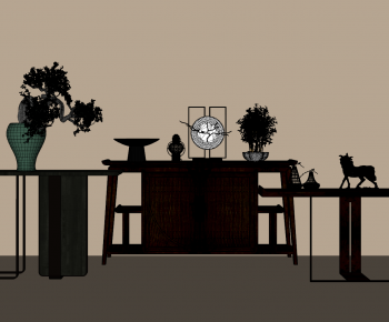 New Chinese Style Entrance Cabinet-ID:603672983