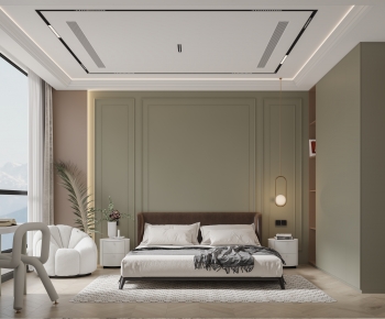 Simple European Style Bedroom-ID:405147085