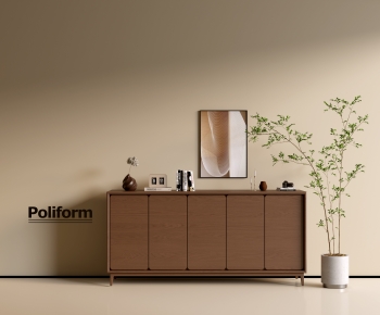 Poliform现代中古风实木边柜-ID:131927975