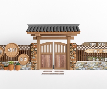 新中式乡村庭院大门-ID:182003022