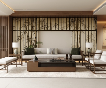 New Chinese Style A Living Room-ID:585215098