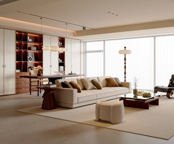 New Chinese Style A Living Room-ID:610270981