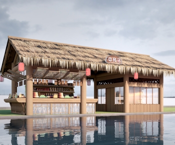 新中式乡村茅草驿站建筑-ID:532618057
