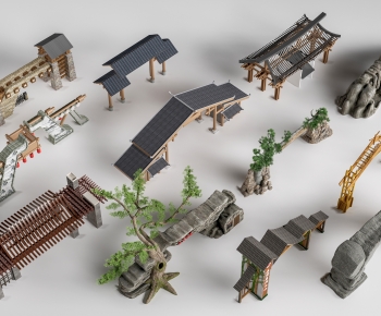 New Chinese Style Facade Element-ID:560774095