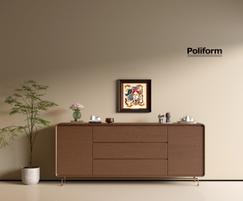 Poliform现代中古风实木边柜-ID:887351041