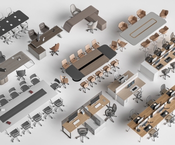 Modern Office Desk And Chair-ID:284248117
