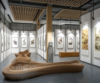 新中式美术书法展厅-ID:389928821