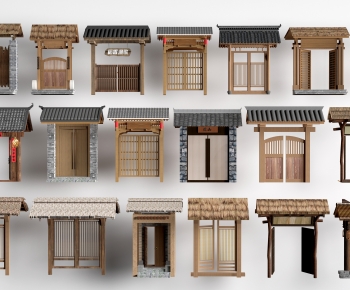 New Chinese Style Facade Element-ID:435106042