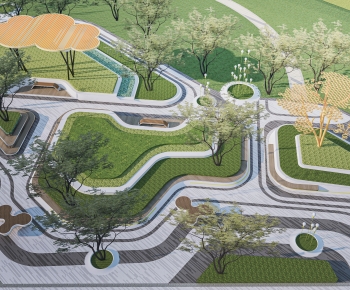 Modern Park Landscape-ID:902105096