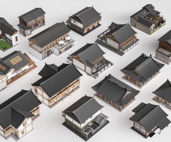 新中式乡村民宿建筑组合-ID:313184987