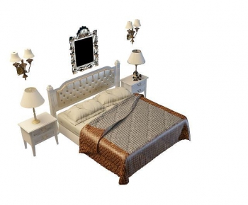 Nordic Style Simple European Style Double Bed-ID:620417125