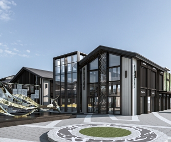 New Chinese Style Appearance Of Commercial Building-ID:354671968