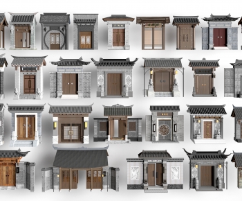 New Chinese Style Facade Element-ID:293834925