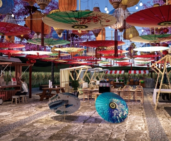 New Chinese Style Park Landscape-ID:374259975