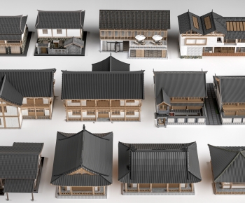 新中式乡村民宿建筑组合-ID:428908117