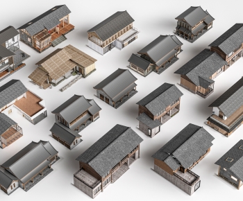 新中式乡村民宿建筑组合-ID:684897909