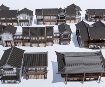 中式古建商业楼外观组合-ID:517436033