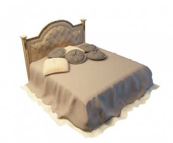 Simple European Style Double Bed-ID:393040901