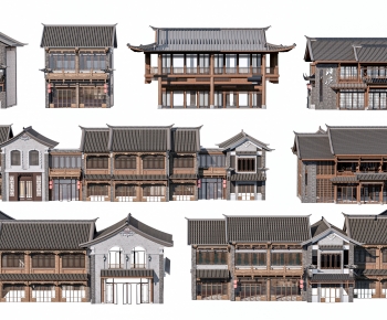 中式古建商业楼外观组合-ID:737220057