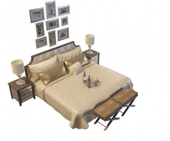 Simple European Style Double Bed-ID:438677073