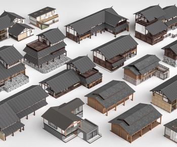 新中式民宿建筑外观组合-ID:990376955
