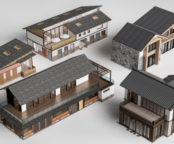 新中式民宿建筑组合-ID:952109101