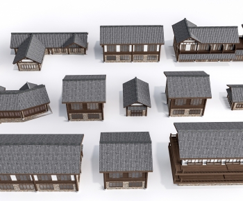 中式古建商业楼外观组合-ID:642138968
