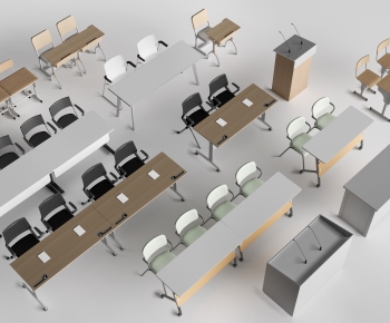 Modern Office Desk And Chair-ID:677162891