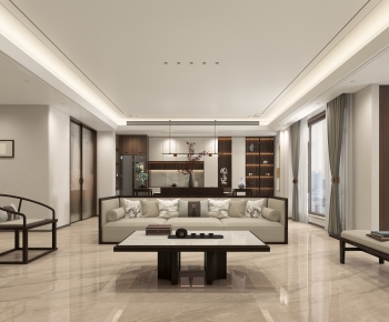 New Chinese Style A Living Room-ID:489900145