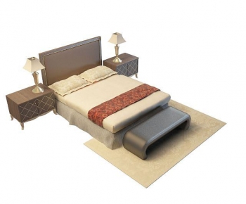 Simple European Style Double Bed-ID:213886984