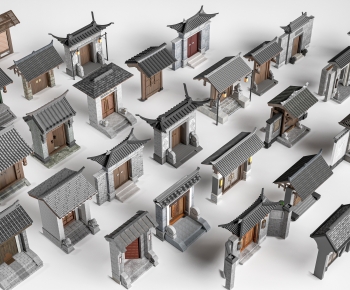 New Chinese Style Facade Element-ID:253092058