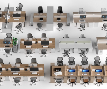 Modern Office Desk And Chair-ID:372883081