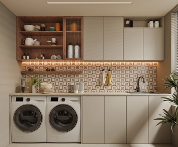 Modern Balcony Laundry Room-ID:809237961