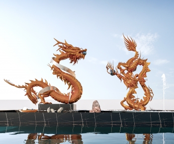 现代户外龙雕塑小品-ID:413339157