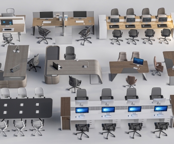 Modern Office Desk And Chair-ID:802159316