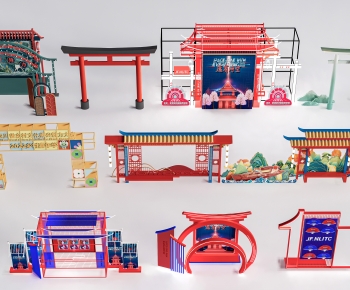New Chinese Style Facade Element-ID:377715114