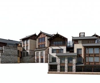 新中式民宿建筑组合-ID:218318941