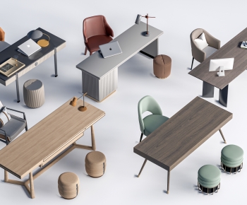 Modern Computer Desk And Chair-ID:209377058