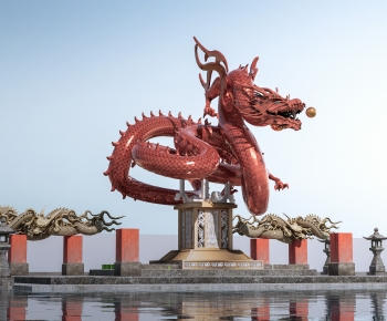 现代户外龙雕塑小品-ID:942563065