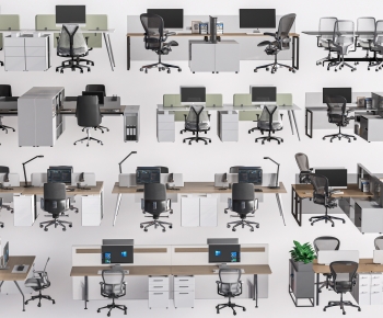 Modern Office Desk And Chair-ID:785916096