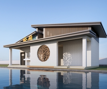 新中式公共厕所卫生间建筑-ID:384838104