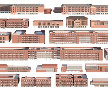 现代学校建筑外观组合-ID:504426005