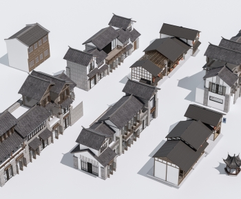 新中式民宿建筑组合-ID:990720998