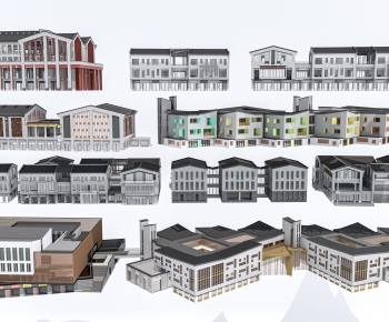新中式商业楼建筑外观组合-ID:420556074