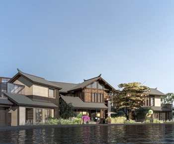 新中式民宿建筑组合-ID:390075922