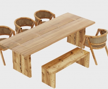 Wabi-sabi Style Dining Table And Chairs-ID:724864964