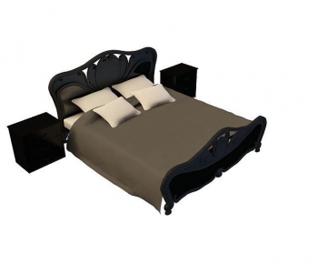 Simple European Style Double Bed-ID:937937026