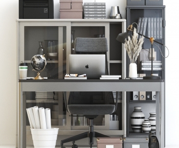 Modern Computer Desk And Chair-ID:393213036