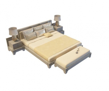 Simple European Style Double Bed-ID:433743007