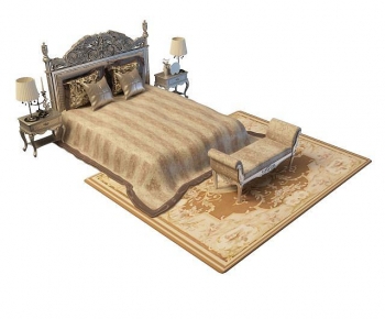 Simple European Style Double Bed-ID:557496071